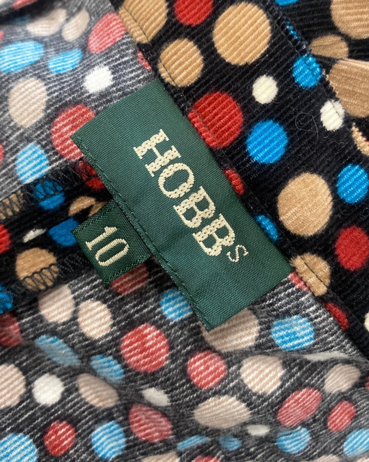 Fabulous HOBBS Skirt UK10 Black with multicolored dots FK116