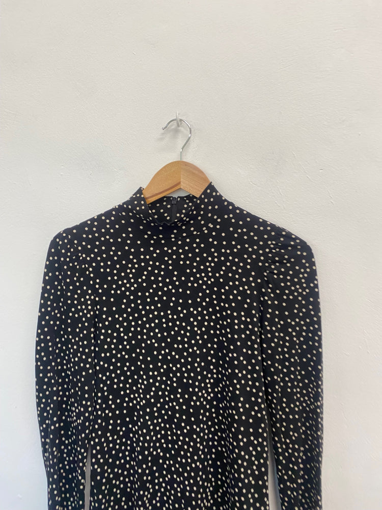 Fabulous Unknown Dress UK10 Black with white polka dots