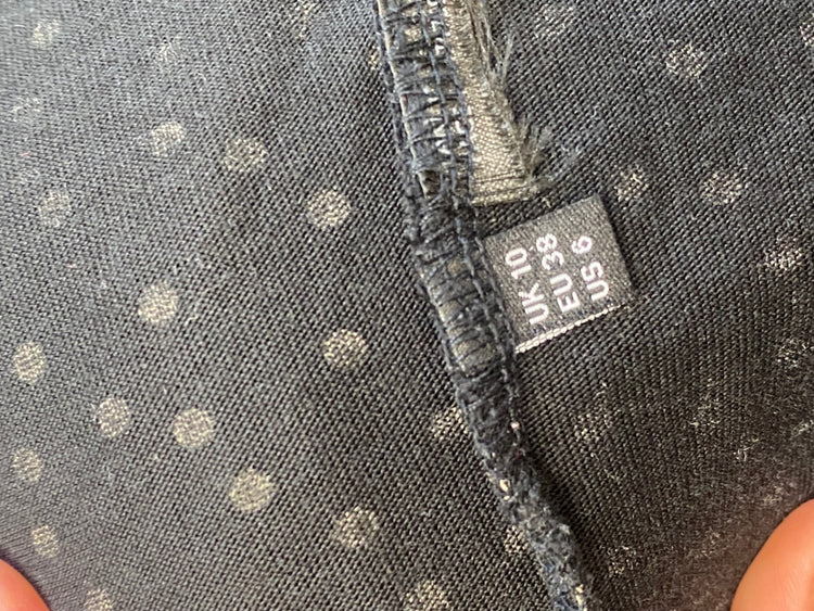 Fabulous Unknown Dress UK10 Black with white polka dots