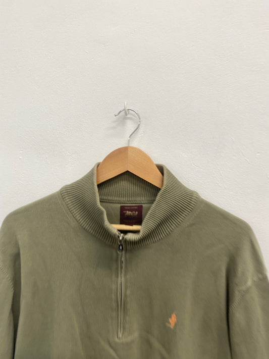 Classic MCS Sweater UK XL Olive Green quarter zip FK116