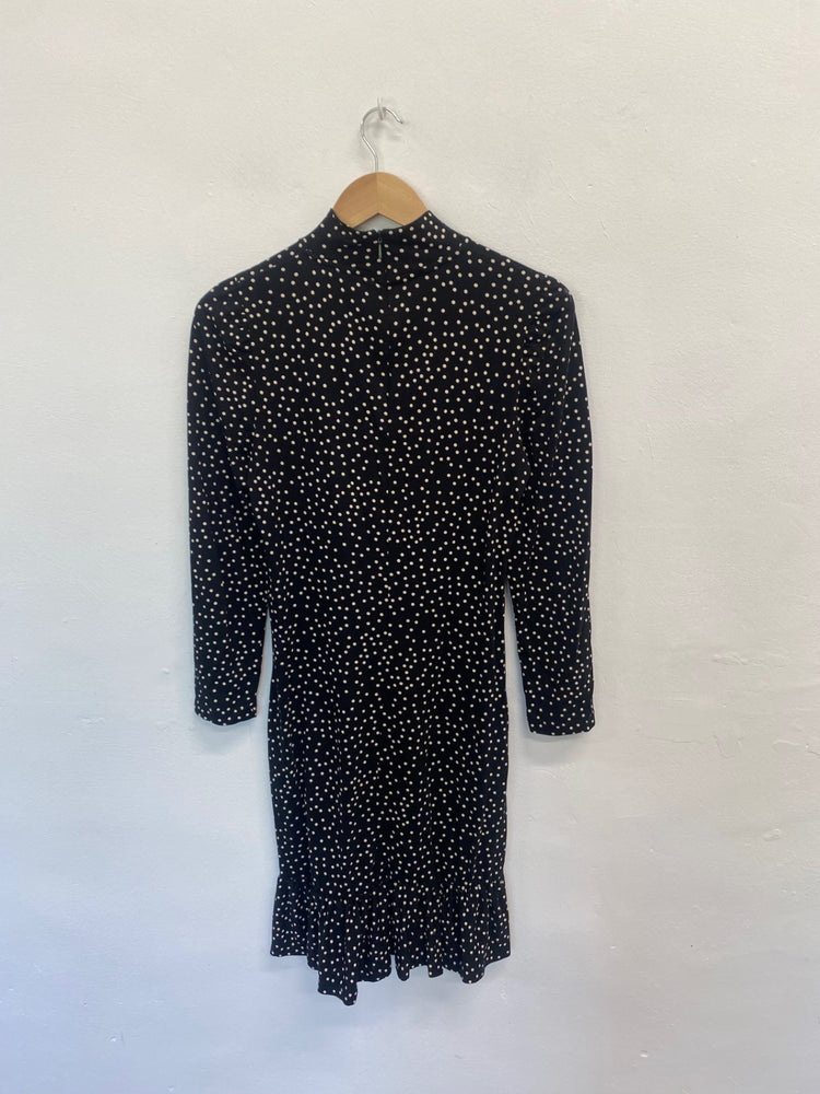 Fabulous Unknown Dress UK10 Black with white polka dots