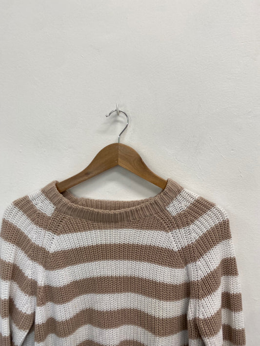 Amazing ME+EM Sweater UK L Beige and White striped FK116