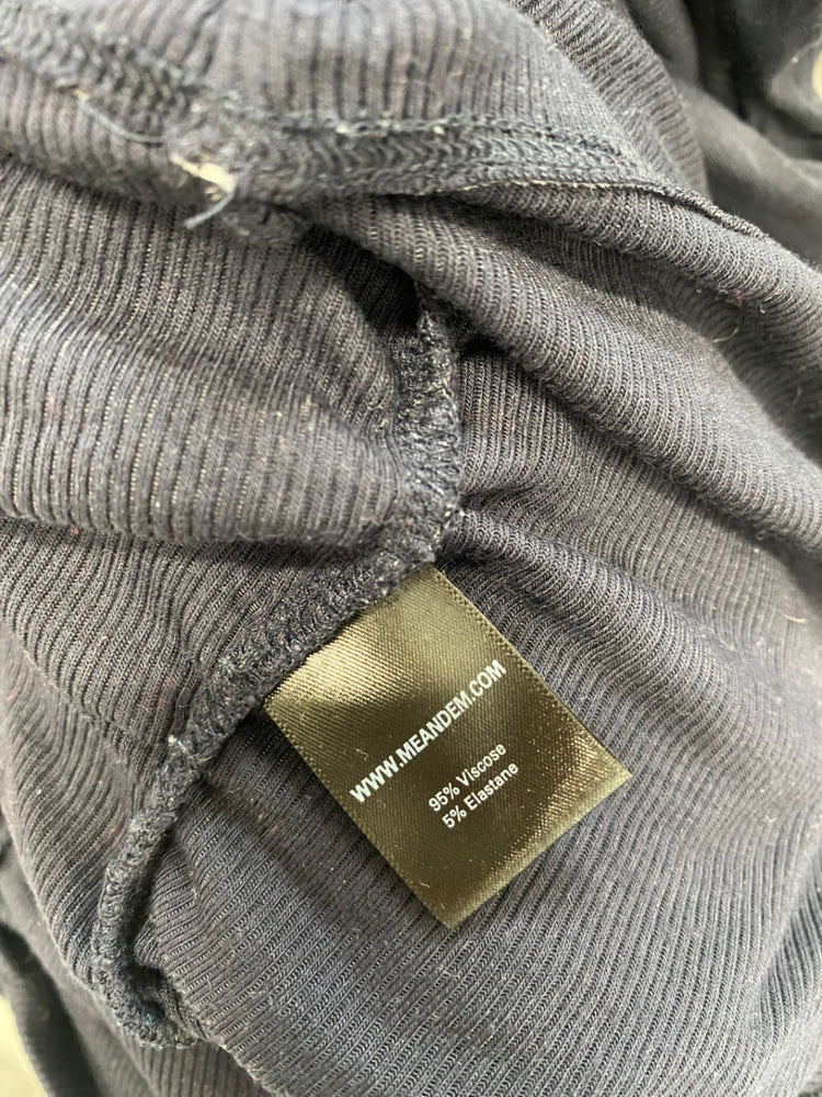 Amazing ME+EM Top UK14 Navy Blue ribbed ruched middle FK116