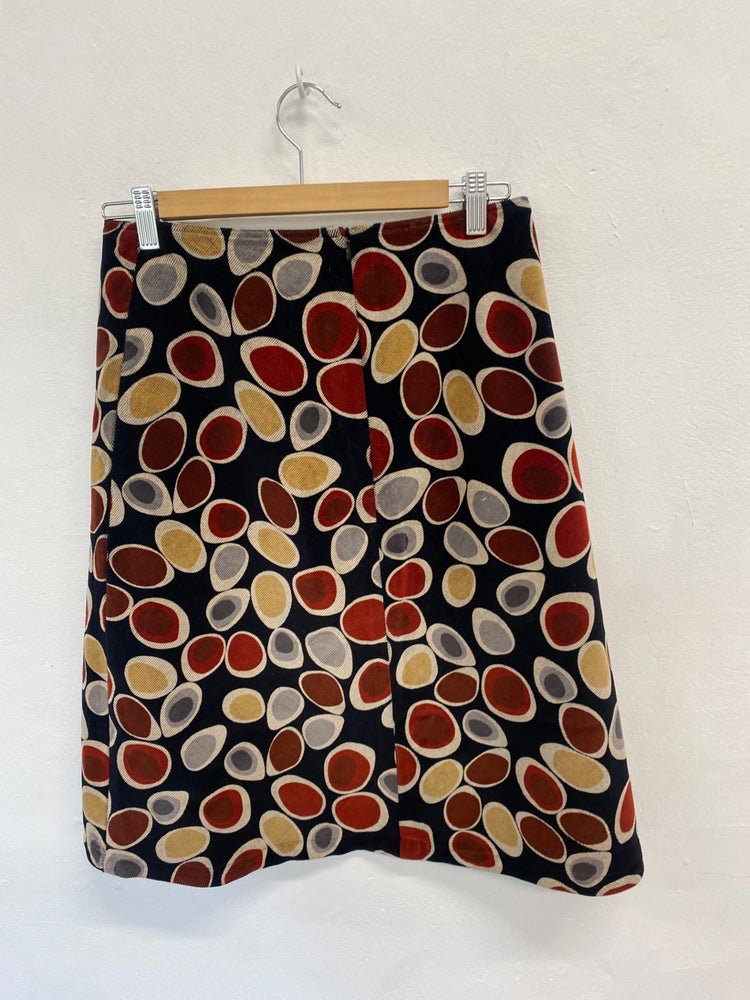Amazing Hobbs Skirt UK10 Brown geometric cord funky FK116