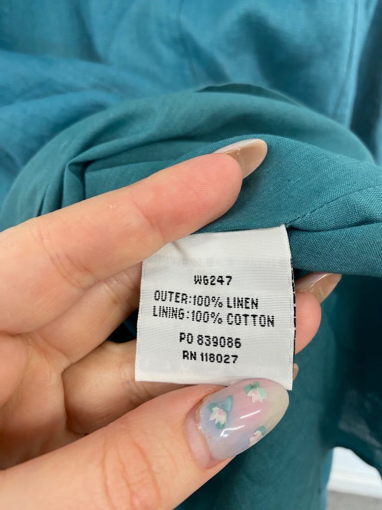 Amazing Boden Linen Raw Hem Maxi Skirt UK10 Teal FK116