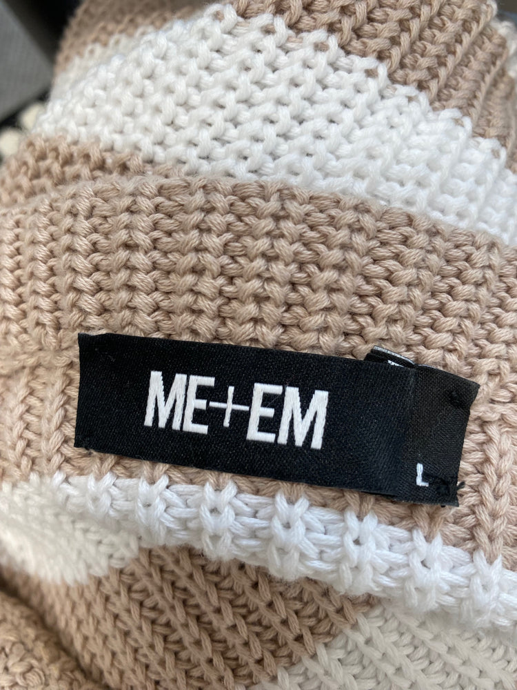 Amazing ME+EM Sweater UK L Beige and White striped FK116