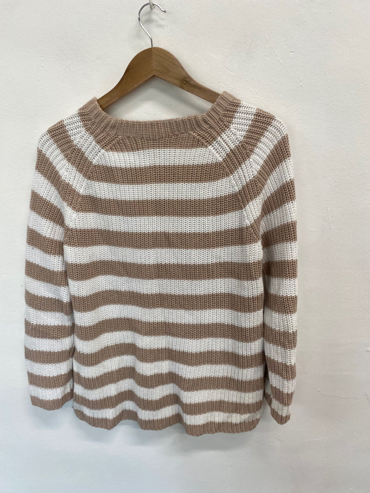 Amazing ME+EM Sweater UK L Beige and White striped FK116