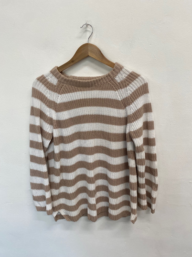 Amazing ME+EM Sweater UK L Beige and White striped FK116
