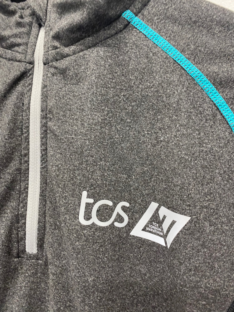 Amazing TCS Sports top UkM Dark Gray Team Trim London Marathon Uk12 FK116