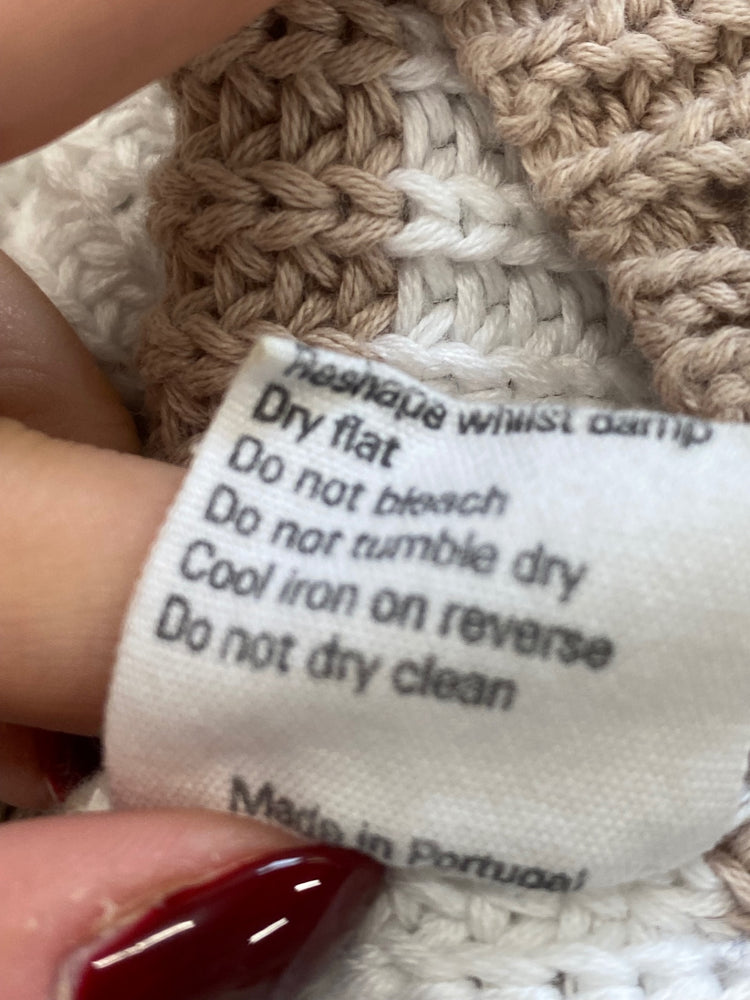 Amazing ME+EM Sweater UK L Beige and White striped FK116