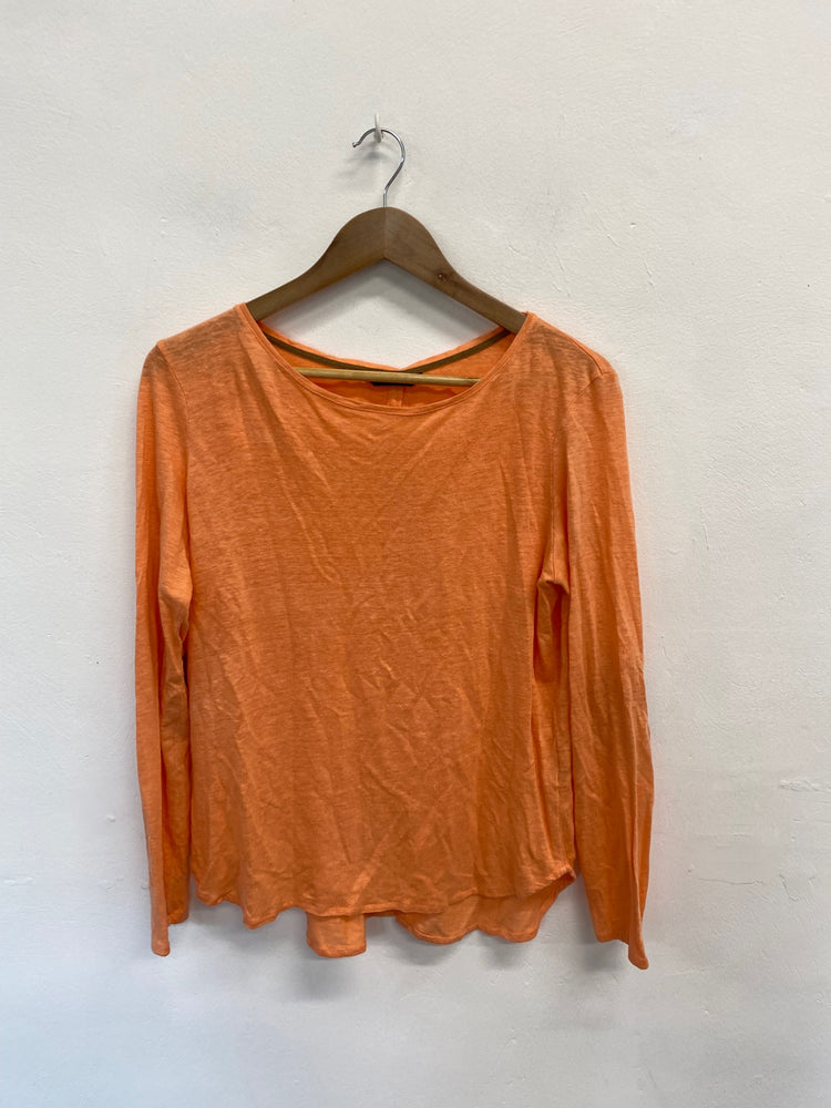Amazing Massimo Dutti Long Sleeve Top UK L Orange summer vibe FK116