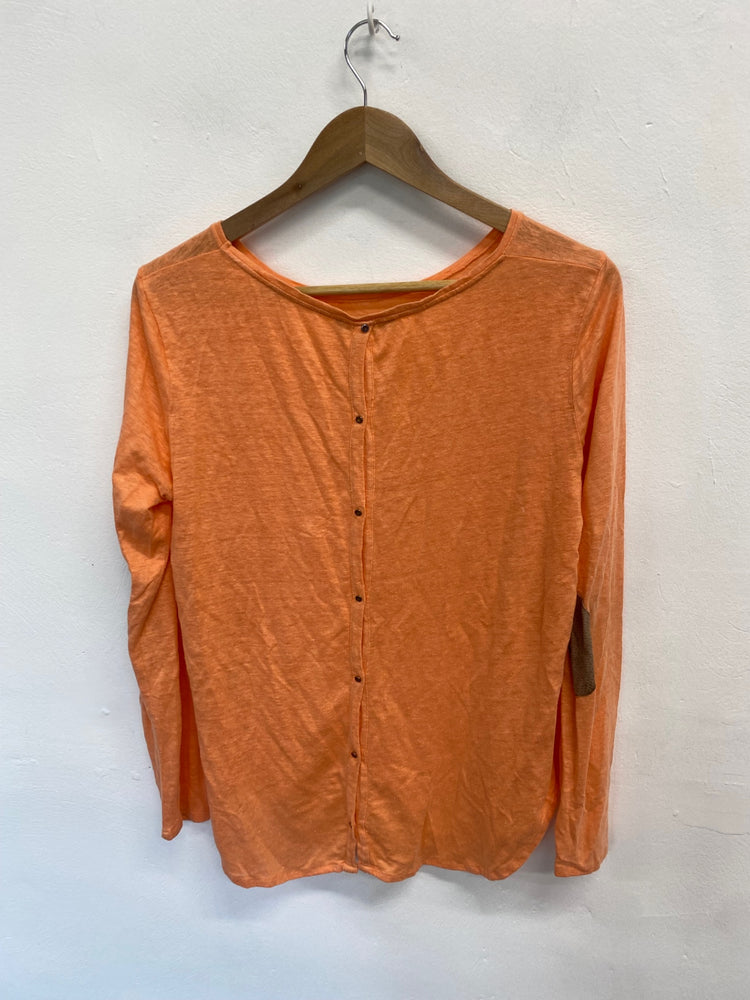 Amazing Massimo Dutti Long Sleeve Top UK L Orange summer vibe FK116