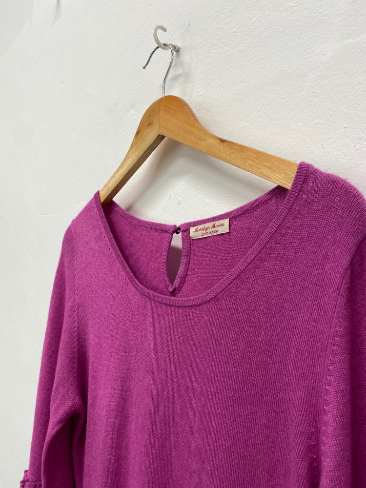 Fabulous Marilyn Monroe Jumper Dress Uk16 Pink silk cashmere embellished sleeves FK116