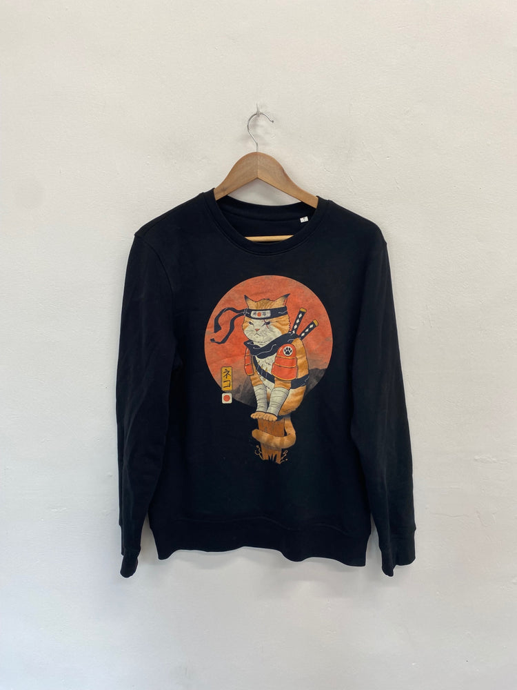 Amazing Stanley / Stella karate oriental cat Sweatshirt M Black & orange KM002