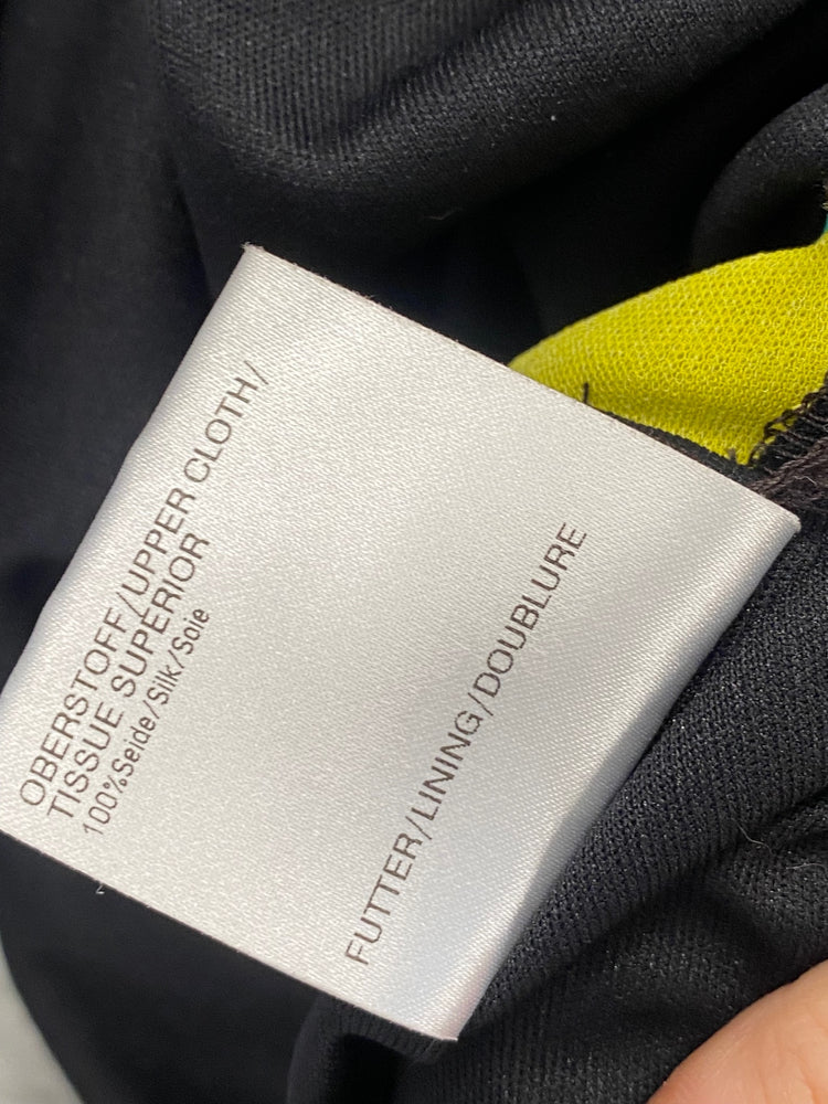 Fabulous Feraud Dress UK L silk blue yellow floral summer FK116