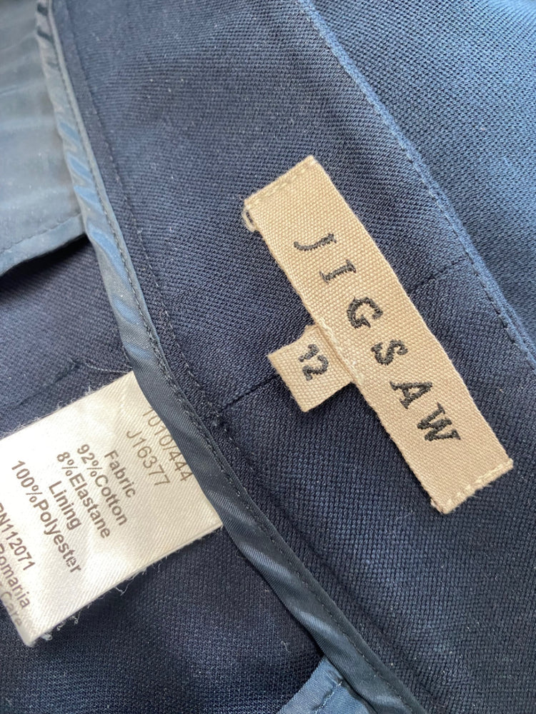 Amazing Jigsaw Tailored trousers UK12 Navy blue FK116