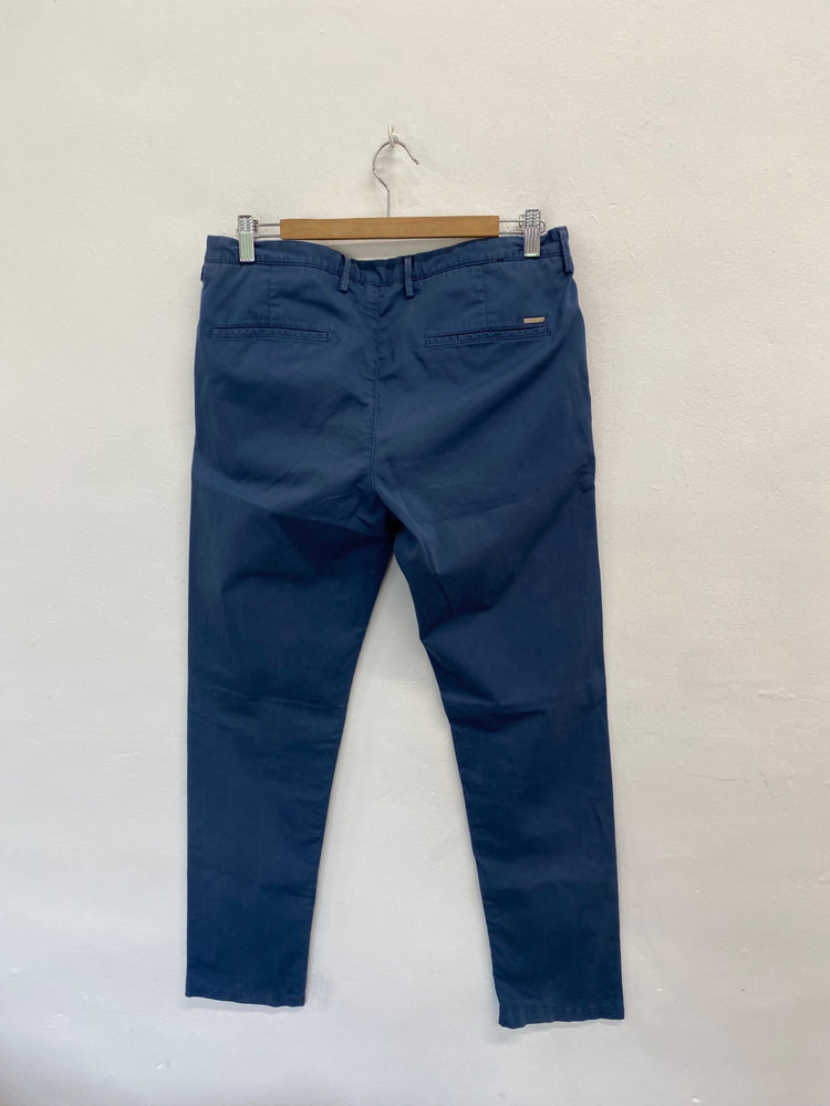 Amazing Hugo Boss Pants W34" Blue chino men’s casual classic stretch FK116