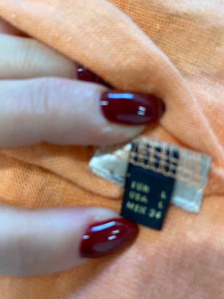 Amazing Massimo Dutti Long Sleeve Top UK L Orange summer vibe FK116