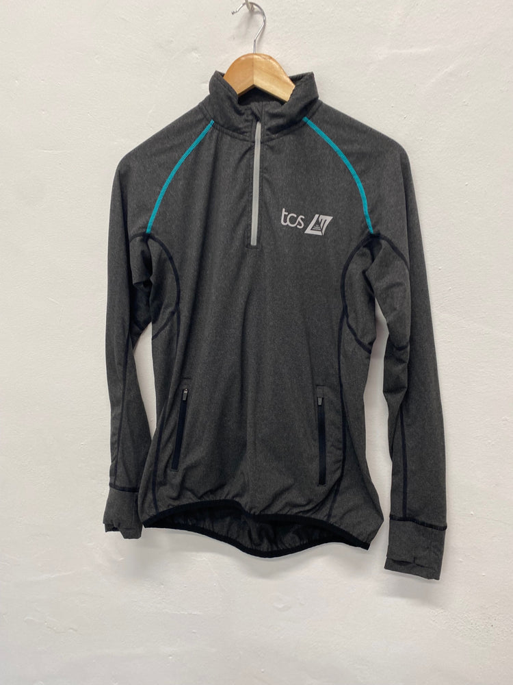 Amazing TCS Sports top UkM Dark Gray Team Trim London Marathon Uk12 FK116