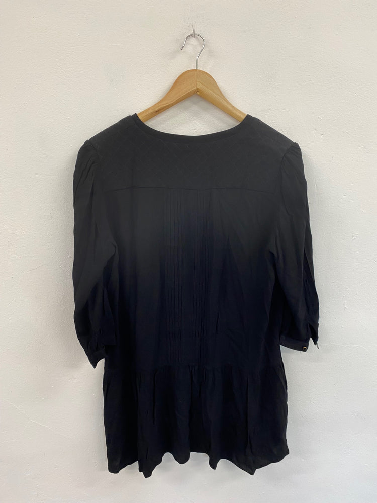 Amazing Maeve Semi Sheer Mini Dress UK M Black FK116