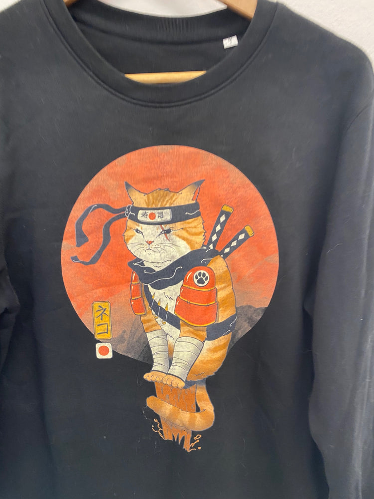 Amazing Stanley / Stella karate oriental cat Sweatshirt M Black & orange KM002