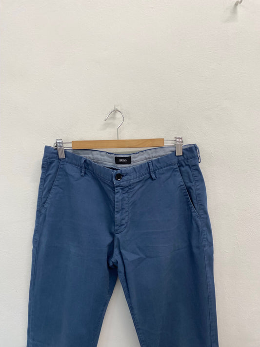 Amazing Hugo Boss Pants W34" Blue chino men’s casual classic stretch FK116