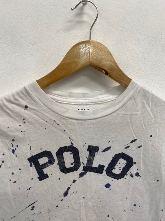 Amazing Ralph Lauren POLO T-Shirt Age 14 White splatter BB001