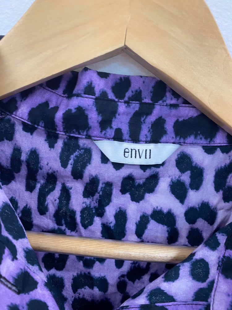 Amazing Envii Purple Leopard Print Blouse UK M NS003