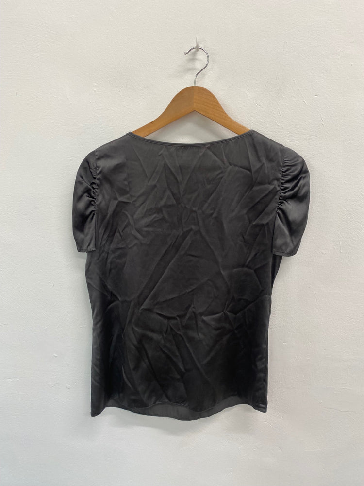 Amazing Thomas pink Top UK10 Dark Grey blouse silk AF003