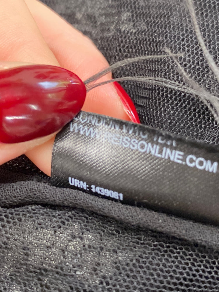 Amazing REISS Top UK10 Black beaded white pattern AF003