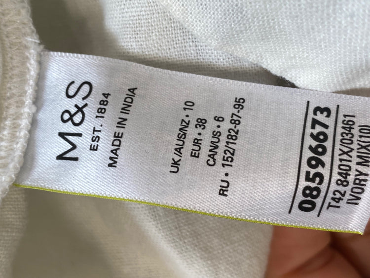 Amazing M&S Collection Dress UK10 White with black polka dots new AF003