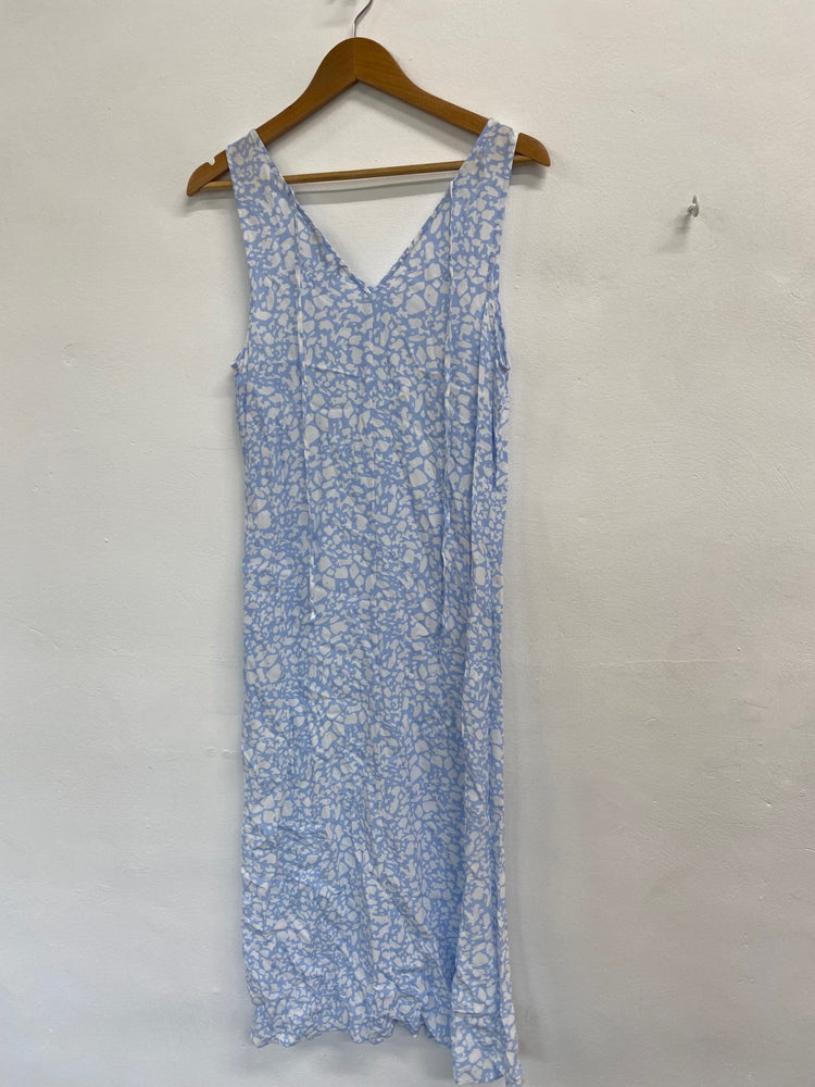 Amazing Marks & Spencer Dress UK10 Blue white maxi summer AF003