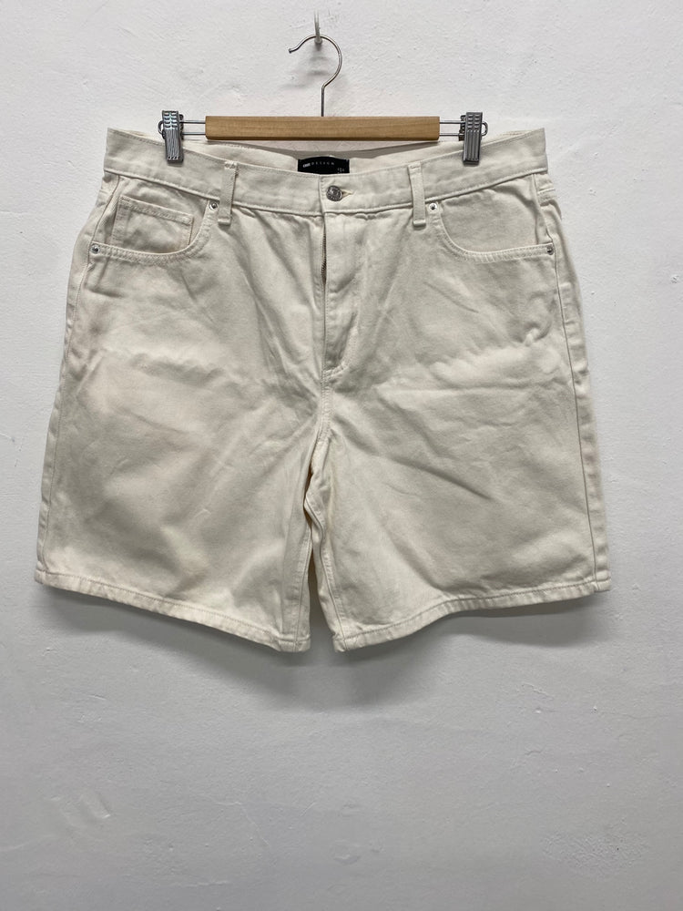 Amazing Asos Design long Shorts Uk16 Cream/Off-white HT149