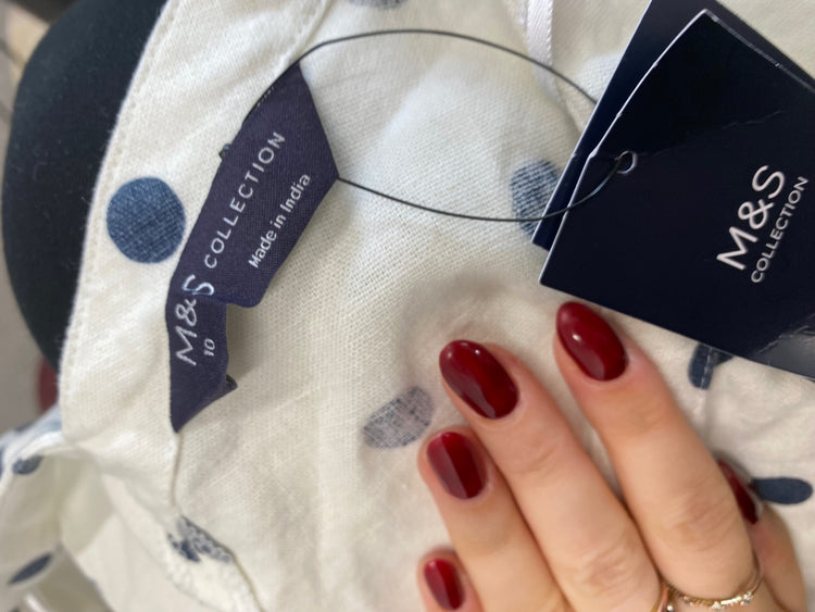 Amazing M&S Collection Dress UK10 White with black polka dots new AF003