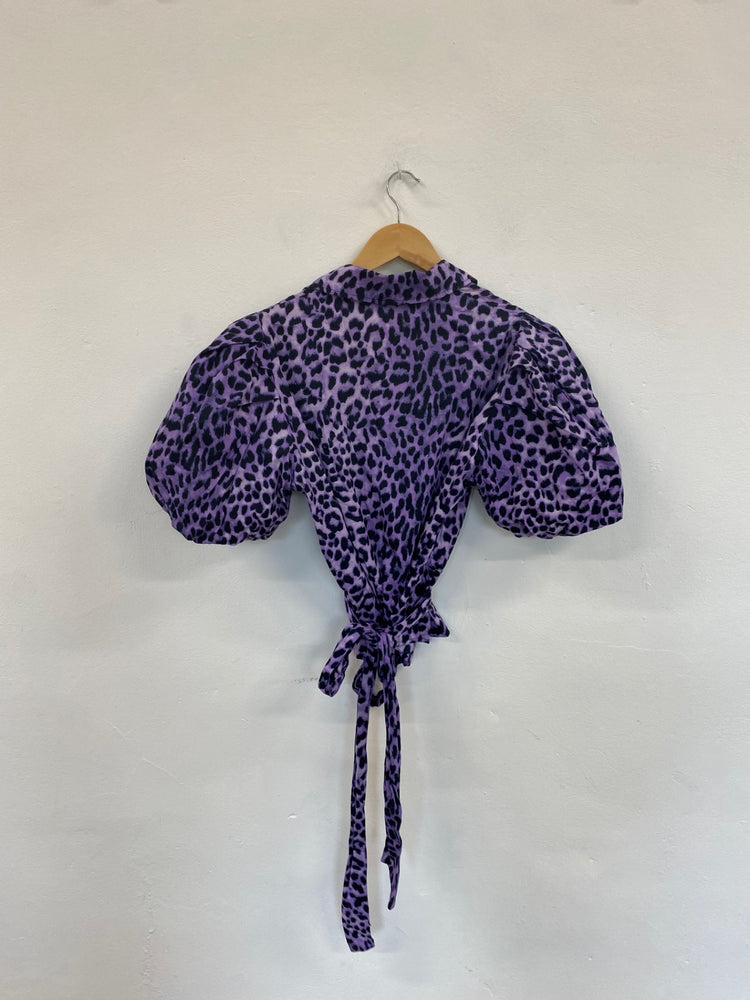 Amazing Envii Purple Leopard Print Blouse UK M NS003