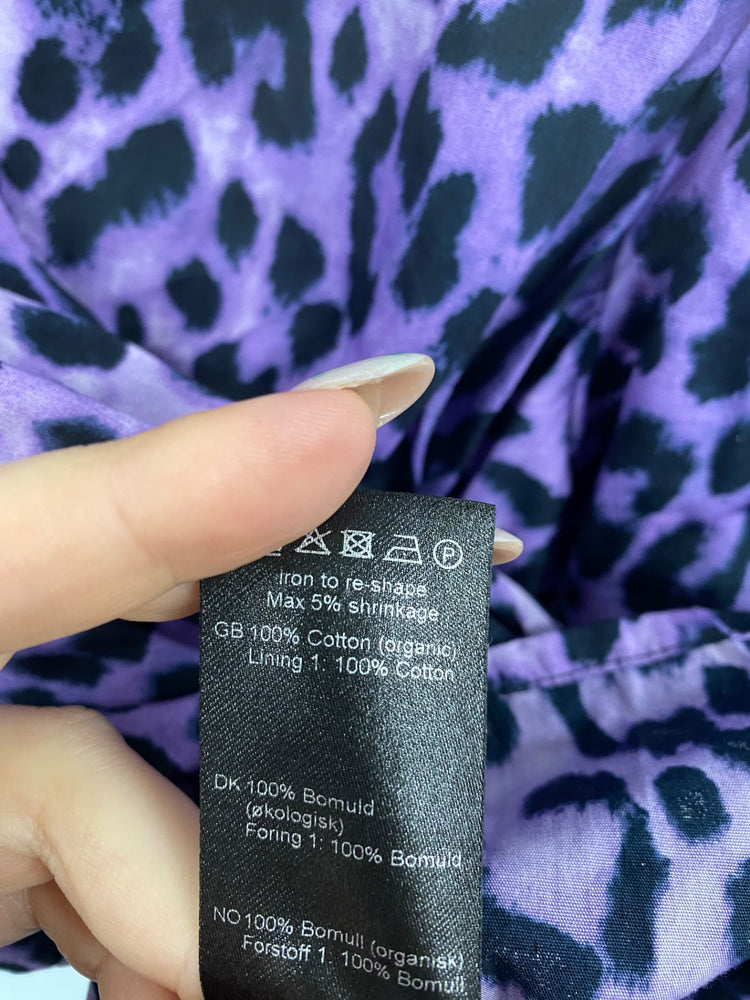 Amazing Envii Purple Leopard Print Blouse UK M NS003