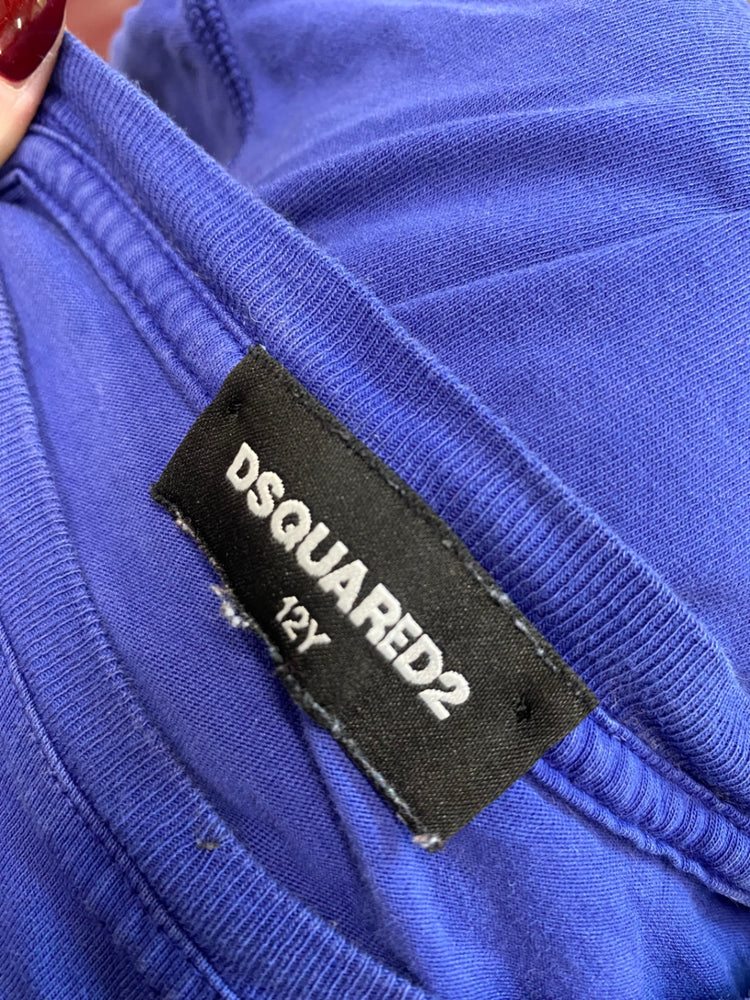 Amazing Dsquared2 T-Shirt Age 12 Blue printed BB001