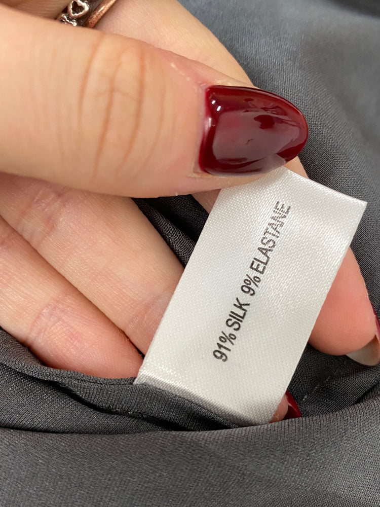 Amazing Thomas pink Top UK10 Dark Grey blouse silk AF003