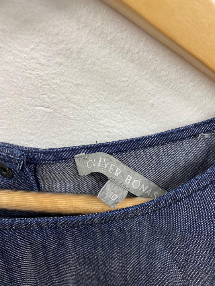 Amazing Oliver Bonas Navy Tunic Mini Dress UK10 HT149