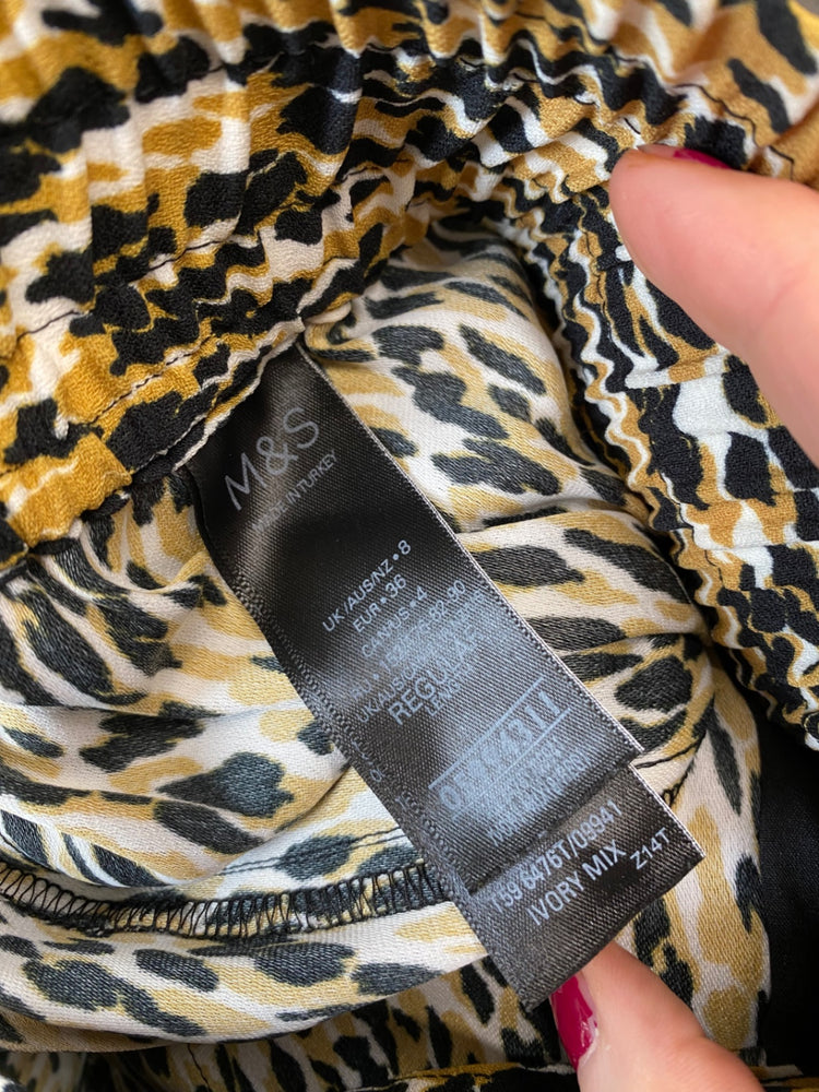 Amazing M&S Collection Loose Pants Uk8 Leopard Print Palazzo pants AF003