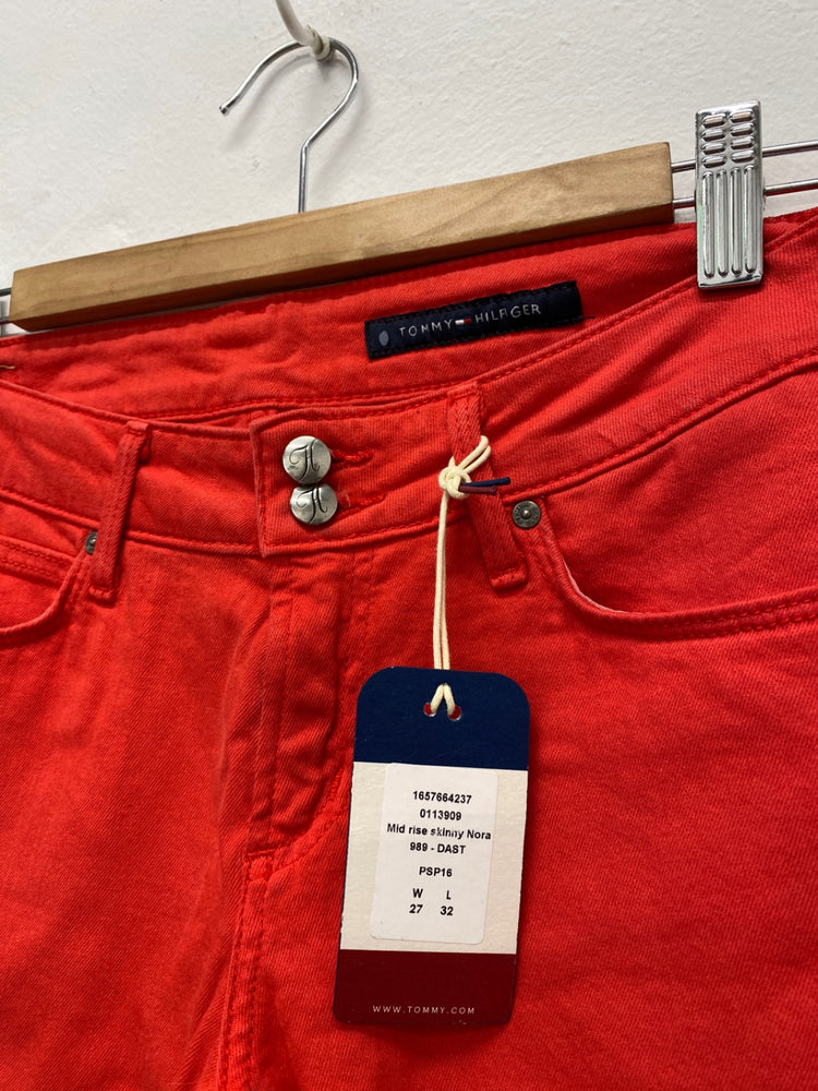 Amazing Tommy Hilfiger mid rise Skinny Nora jeans W27” Coral Red AF003