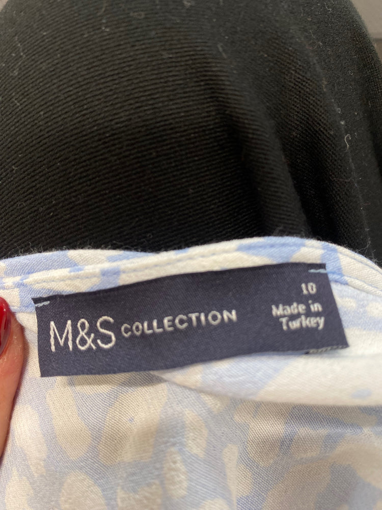 Amazing Marks & Spencer Dress UK10 Blue white maxi summer AF003