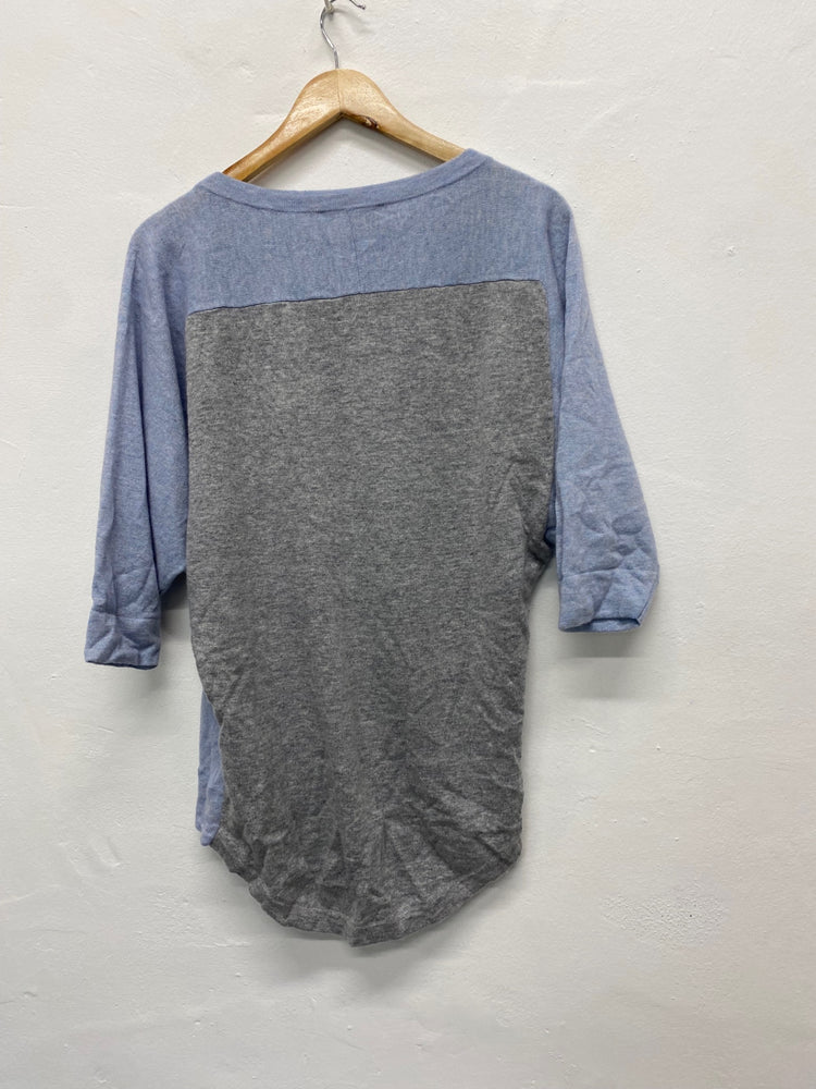 Amazing Phase Eight Sweater UK12 Light Gray & blue Cashmere blend AF003