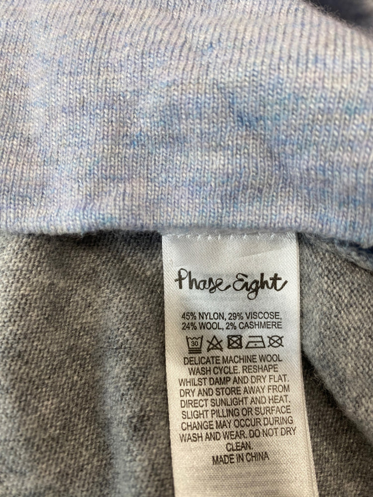 Amazing Phase Eight Sweater UK12 Light Gray & blue Cashmere blend AF003