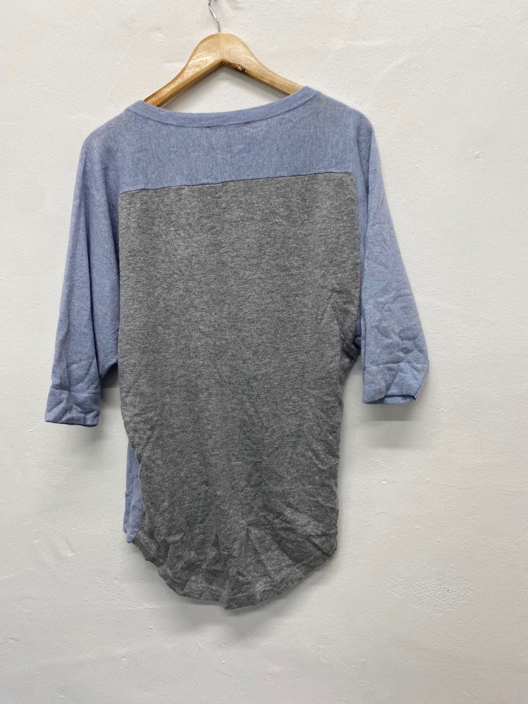 Amazing Phase Eight Sweater UK12 Light Gray & blue Cashmere blend AF003