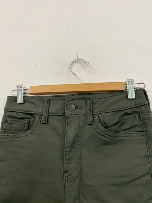 Amazing Marks & Spencers straight Jeans Uk8 Green Coated HT149