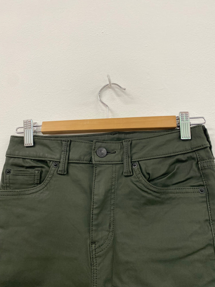 Amazing Marks & Spencers straight Jeans Uk8 Green Coated HT149