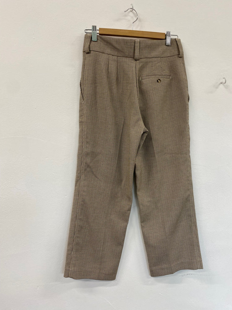 Amazing M&S The Evie Trousers Uk8 Beige Tweed 7/8th rise HT149