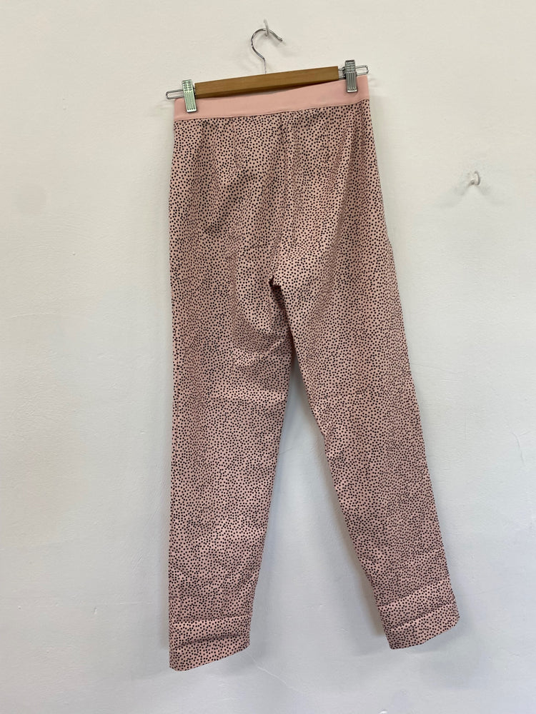 Amazing Marks & Spencers Trousers Uk8 Rose Pink Black polka dots HT149