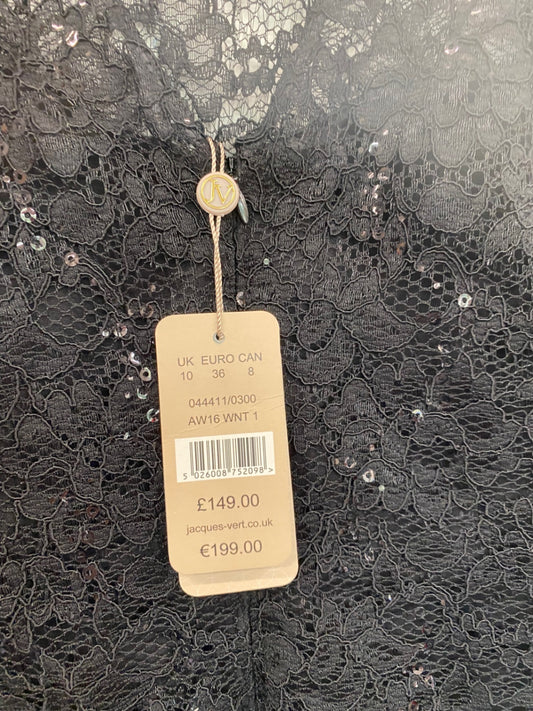 Amazing Jacques Vert occasion Events Jumpsuit UK10 Black Broderie top glamour HT149